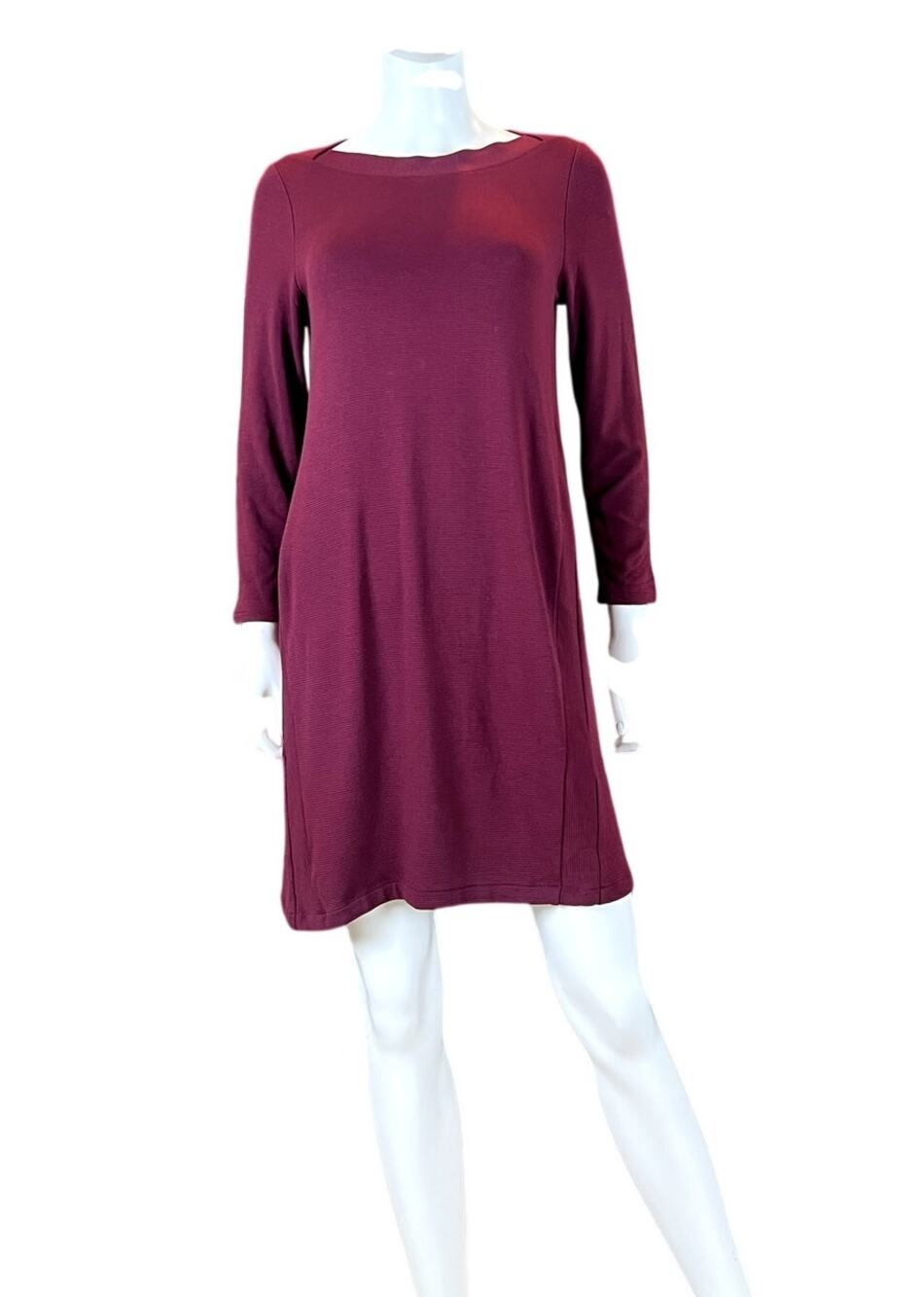 J.Jill Wearever Collection Burgundy Knit Swing Dress Petite Small